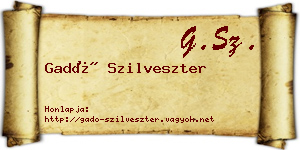 Gadó Szilveszter névjegykártya