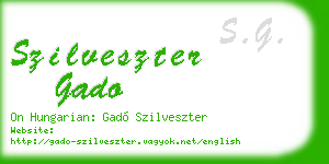 szilveszter gado business card
